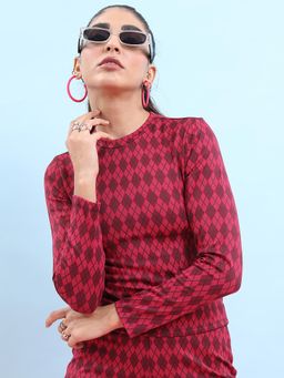 TOKYO TALKIES - Women Printed Round Neck Top