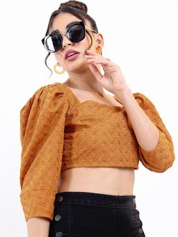 TOKYO TALKIES - Women Schiffli Crop Top