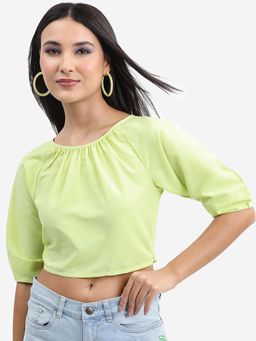 TOKYO TALKIES - Gathered Styled Back Crop Top