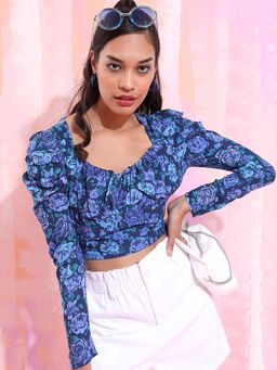 TOKYO TALKIES - Floral Print Crop Top