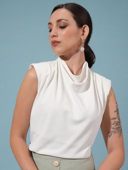 TOKYO TALKIES - Cowl Neck Draped Top