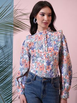 TOKYO TALKIES - Floral Printed Cotton Shirt