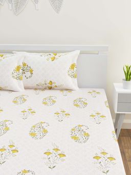 Home Affairs - Single Bedsheet with Pillow Cover - Yellow (Single)