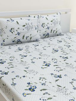 Home Affairs - Single Bedsheet with Pillow Cover - Navy Blue (Single)