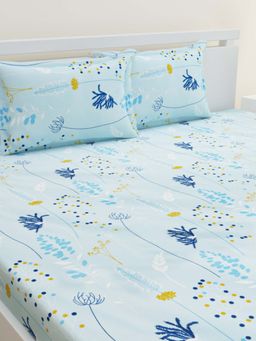 Home Affairs - Single Bedsheet with Pillow Cover - Blue (Single)