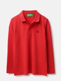 United Colors of Benetton - Regular Fit Collar Neck Textured Solid Pique Polo T-Shirt