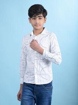 CRIMSOUNE CLUB - Boys White Printed Cotton Shirt
