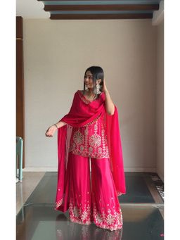Glamique by Gungun - Pink Palazzo with Kurti and Dupatta