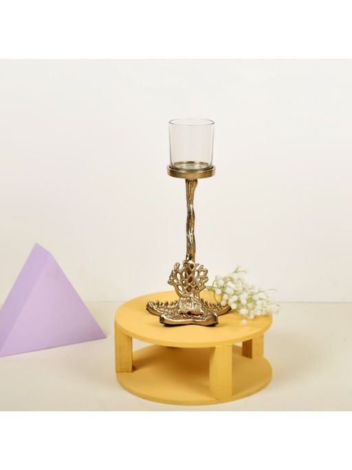 Manor House House Gold Starfish Nautical Candle Holder 12 inches Gold Finish
