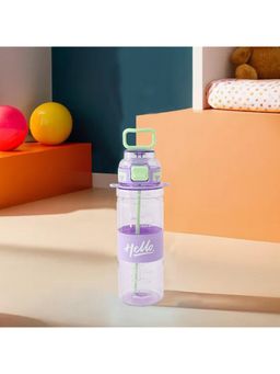 Kuber Industries - Kids Water Bottle with Straw Sipper For Kids Boys Girls Purple