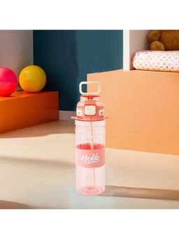 Kuber Industries - Kids Water Bottle with Straw Sipper For Kids Boys Girls Pink