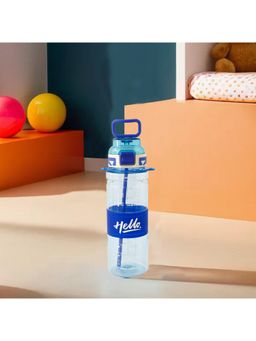 Kuber Industries - Kids Water Bottle with Straw Sipper For Kids Boys Girls Blue