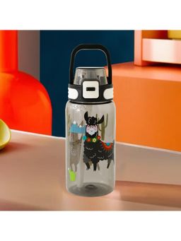 Kuber Industries - Kids Water Bottle with Straw Sipper For Kids Boys Girls Black
