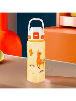 Kuber Industries - Kids Water Bottle with Straw Sipper For Kids Boys Girls 800ml Orange
