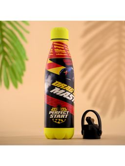 Kuber Industries - 500ml Water Bottle with 2 Lids Disney Car Bottle for Travel-Gym & Sports Red