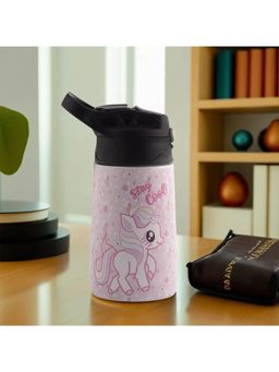Kuber Industries - Kids Water Bottle Stay Cool Kids Water Bottle 350ml Insulated Bottle Pink