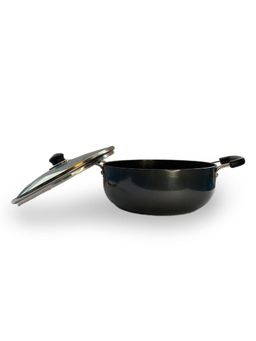 Kuber Industries - Hard Anodised 2.8L Nonstick Kadai with Lid