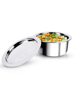 Kuber Industries - Triply Stainless Steel Tope, Milk Pot with Lid, 3L Silver