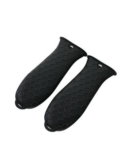 Kuber Industries - 2 pcs Silicone Hot Handle Holders (Black)
