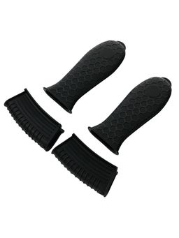 Kuber Industries - 4 pcs Silicone 2 Assists and 2 Sleeves Set (Black)