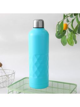 Kuber Industries - Vacuum Insulated Water Bottle Stainless Steel 750ml Light Blue