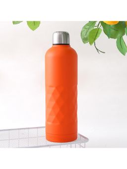 Kuber Industries - Vacuum Insulated Water Bottle Stainless Steel 750ml Orange