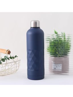 Kuber Industries - Vacuum Insulated Water Bottle Stainless Steel 750ml Dark Blue