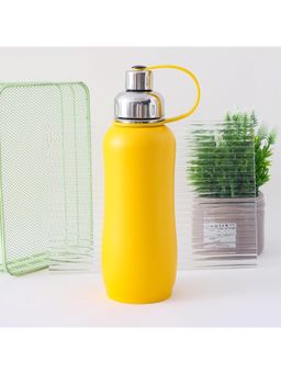 Kuber Industries - Vacuum Insulated Water Bottle Stainless Steel Sipper 750ml Yellow