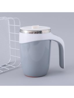 Kuber Industries - Insulated Coffee Mug with Suction Bottom Coffee Mug with Lid and Handle 500ml Grey