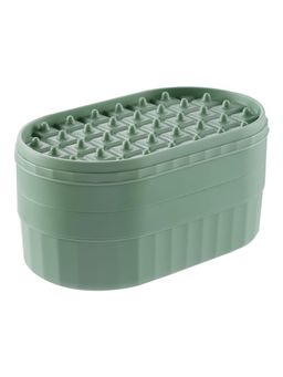 Kuber Industries - 2 Layer Ice Cube Tray with Lid Ice Cube Storage Box with Ice Scoop Green