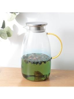 Kuber Industries - Premium Glass Jug with Lid and Handle Leakproof Pitcher for Water.