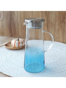 Kuber Industries - Premium 1.4 LTR Glass Jug with Lid and Handle Leakproof Pitcher for Water