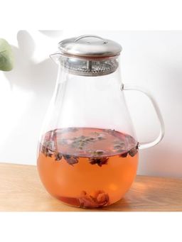 Kuber Industries - Premium 2 LTR Glass Jug with Lid and Handle Leakproof Pitcher for Water