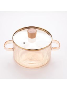 Kuber Industries - Borosilicate Glass Saucepan with Lid & Handle (1.45L)