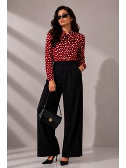 Twenty Dresses by Nykaa Fashion - Tie-Neck Shirt In Abstract Dot Print