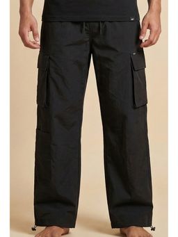 Club York - Black Cotton Mid Waist Cargo Jeans