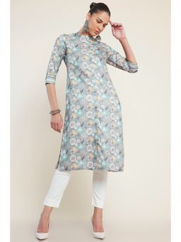 Soch - Women Grey Rayon Printed Kurta