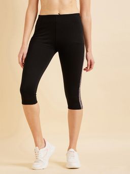 Sweet Dreams - Women Black Solid Capri Tights