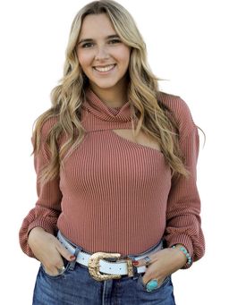 Errabelly - Brown Corded Puff Sleeve Bolero Top