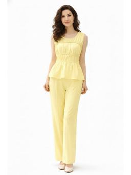 AAREIN - Yellow Smocked Solid Co-Ord Set