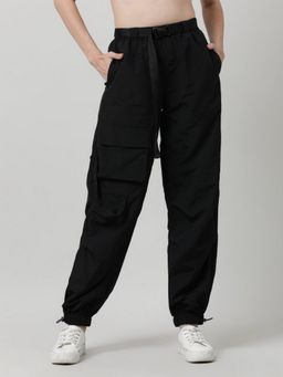 Bene Kleed - Black Women Parachute Fit High-Rise Cargos Pant