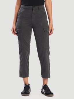 Bene Kleed - Women Grey Panelled Cargo Pant