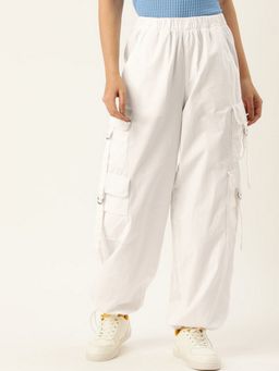 Bene Kleed - White Women Over Dyed Cargo Parachute Pant