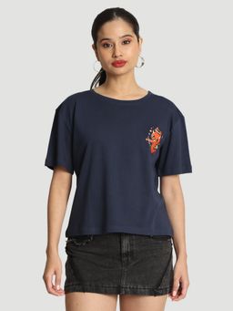 Bene Kleed - Women Oversized Floral Graphic Labubu Printed T-Shirt