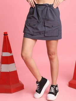 Bene Kleed - Grey Women Above Knee Parachute Skirt