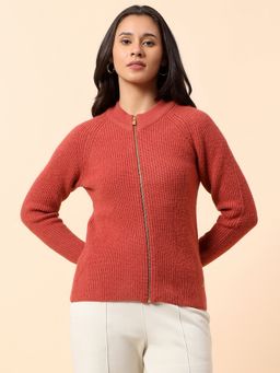 Cantabil - Rust Women Breathable and Soft with Color Fastness Regular Fit Sweater