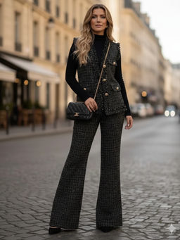 Trenbee - Black Paisley Co-Ord Set