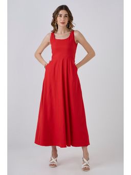 QONA - Red Scarlett Rouge Pocket Dress