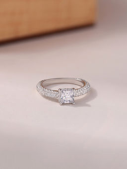 Ornate Jewels - 925 Silver 2.5 Carat White American Diamond Solitaire Earring for Women & Girls