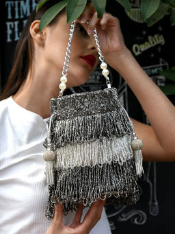 Odette - Grey Embellished Potli